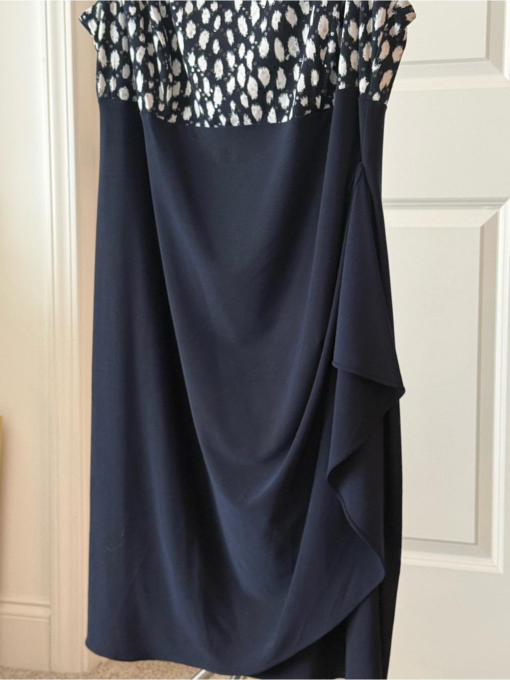 Two-Piece Navy & white Printed Jacket Dress Set - Picture 3 of 3